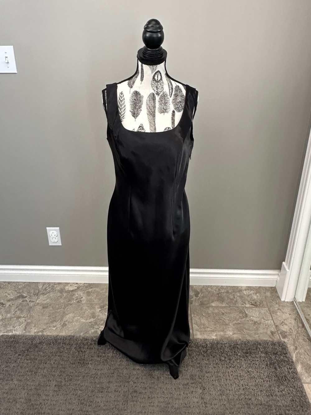 Joseph Ribkoff Black Satin Slip Gown